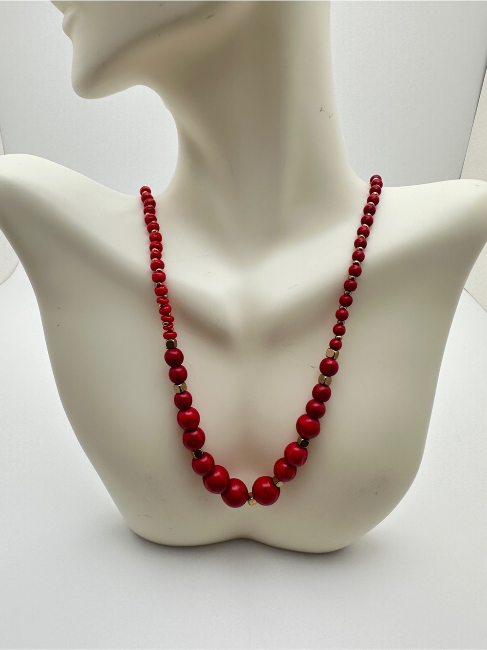 Classic Vintage Red Beaded Necklace